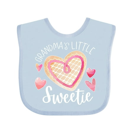 

Inktastic Grandma s Little Sweetie with Pink Heart Cookie Gift Baby Boy or Baby Girl Bib