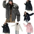 thumbnail image 5 of ZQUUVOU Women's Hooded Quilted Jacket Oversized Faux Fur Collar Parka Jacket with Pockets Long Sleeve Winter Warm Coat Gray, 5 of 5
