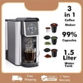 thumbnail image 6 of SIFENE 3 in 1 Single Serve Coffee Maker: Coffee Machine Compatible with K Cup Capsules & Grounds, Instant Coffee Pot, Tea Maker Brewer with Digital Dispaly, 120V 1150W, Black, 6 of 8