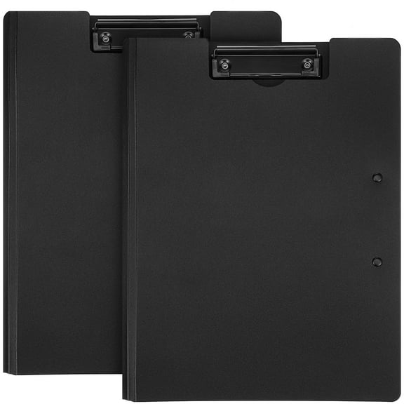FELTECHELECTR A4 Document Organizer 2Pcs Dual Clip Design Plastic Foldable Clipboard Padfolio