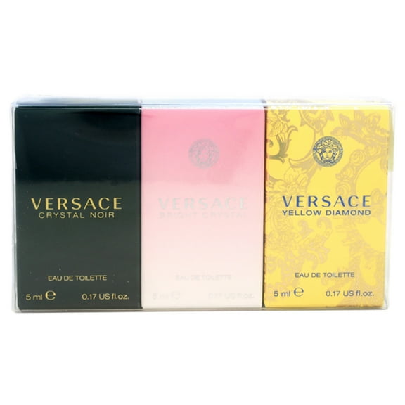 Versace Variety by Versace for Women - 3 Pc Mini Gift Set 0.17oz Crystal Noir EDT Splash, 0.17oz Bri