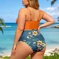 thumbnail image 3 of Womens Plus Size Two Piece Swimsuits - Women High Waisted Tankini Swimsuits Tummy Control Bathing Suits Knot Twist Swimwear 2026(Orange,XXL), 3 of 4