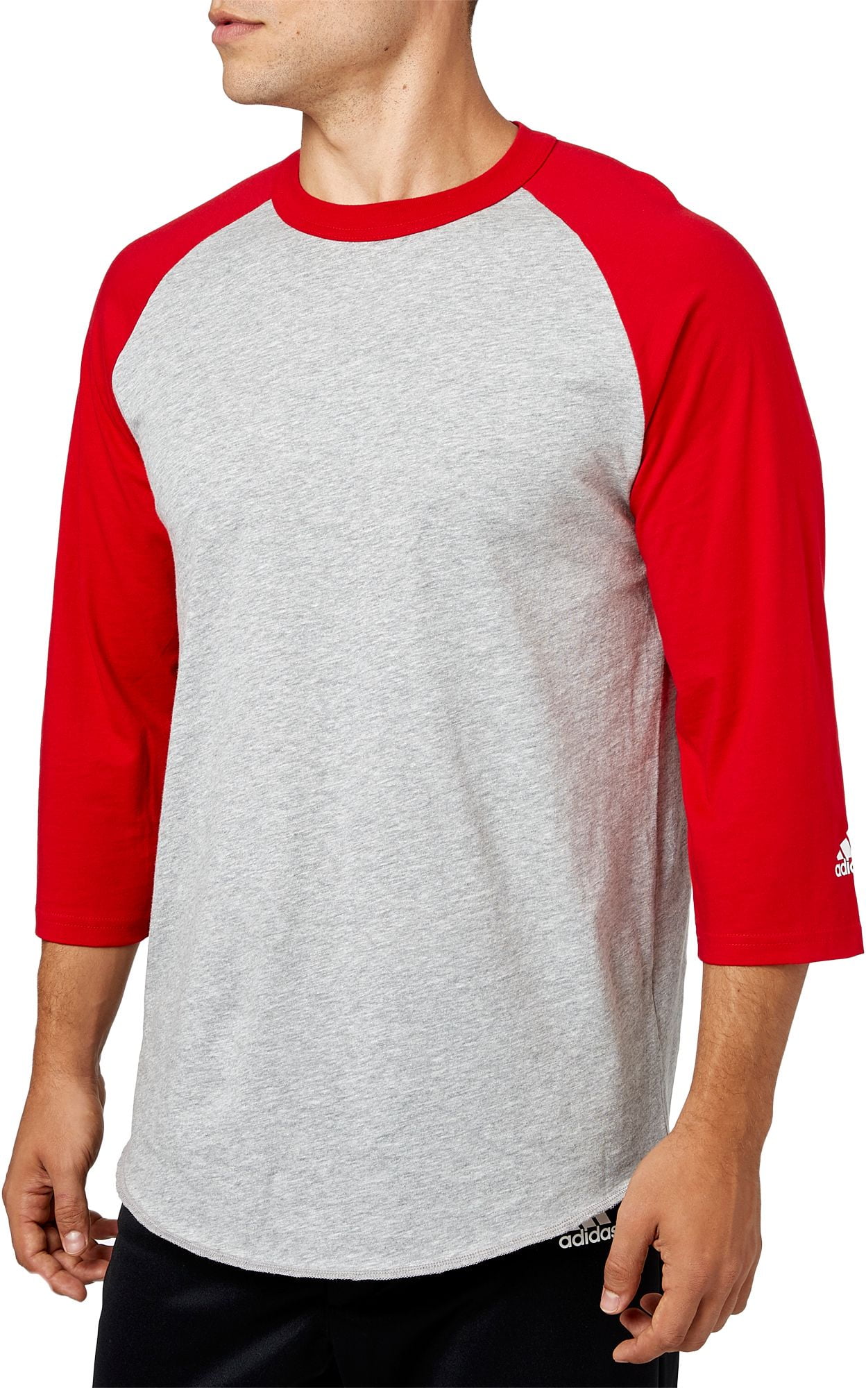 Adidas adidas Men's Triple Stripe Â¾ Sleeve Heather Baseball Shirt