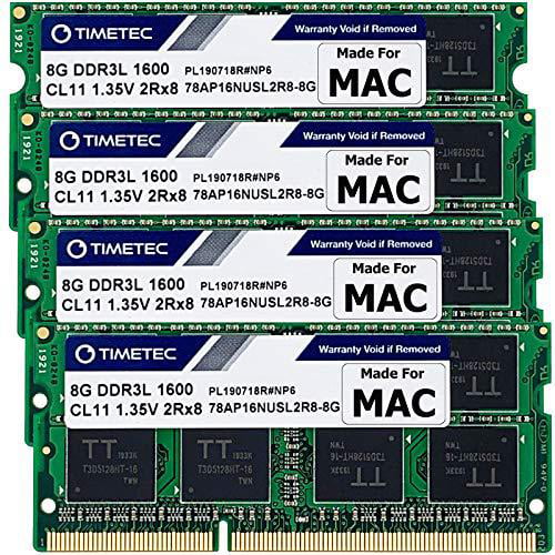 timetec 32gb kit(4x8gb) compatible for apple ddr3l 1600mhz pc3l-12800 for imac 2011, late 2012, late 2013, late 2014 retina 5k, mid 2015 retina 5k) sodimm memory module mac ram upgrade - Walmart.com
