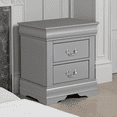 thumbnail image 6 of Leovanni Solid Wood Nightstand Set of 2, End Table with Drawers and Metal Handles, No Assembly Required, For Bedroom, Living Room, Adult, Gray, 6 of 9