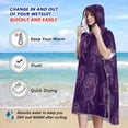 thumbnail image 4 of Hooded Beach Towel Adult Bath Poncho Towels Soft Absorbent Quick Dry for Surf Swim Pool Men Women Teens Purple Rose Line Art, 4 of 7