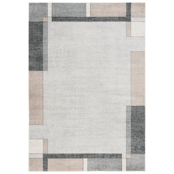SAFAVIEH Phoenix Patton Geometric Area Rug, Light Grey/Beige Charcoal, 8' x 10'