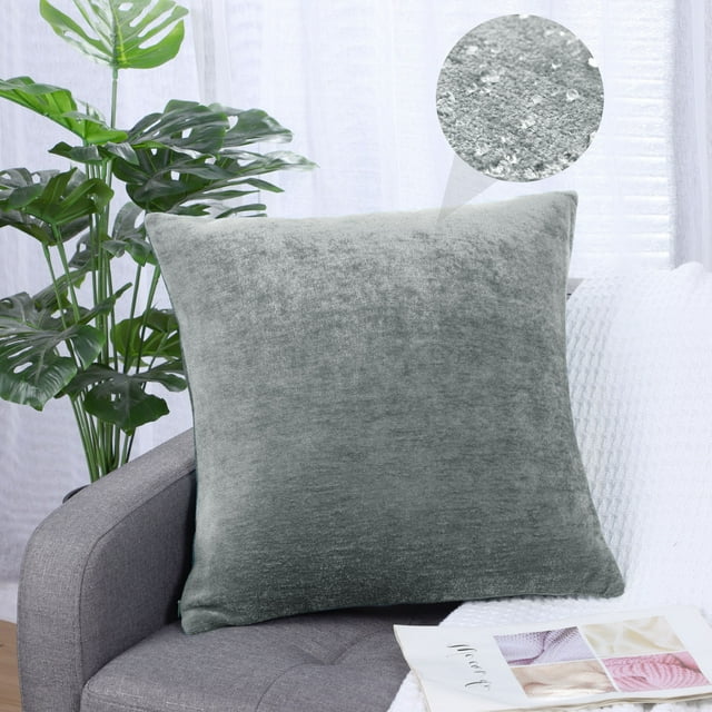PiccoCasa Soft Water Repellent Throw Pillow Covers Light Gray 18x18 Inch