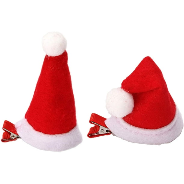 Christmas Mini Santa Hat Hair Clips Set of 2