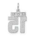 thumbnail image 4 of Auriga 925 Sterling Silver Rhodium-plated Diamond-cut #15 Charm for Women (L-20mm, W-14mm), 4 of 6