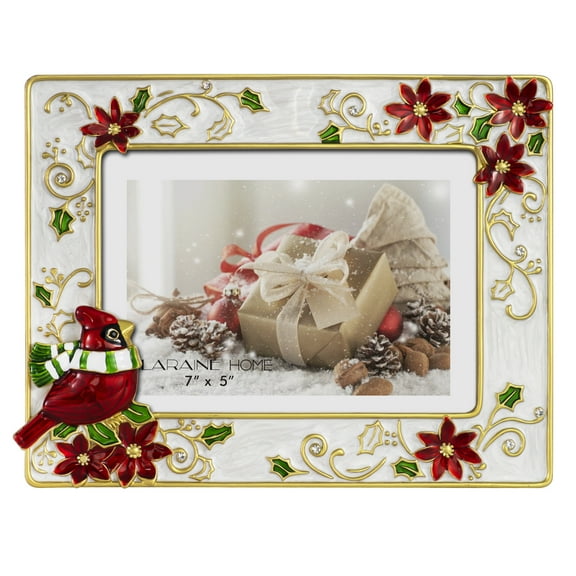 LARAINE Picture Photo Frame 5x7 Resin Red Bird Christmas High Definition Glass Display Pictures for Tabletop