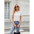 thumbnail image 5 of Womens Summer Tops Spring Shirts Trendy Vacation Outfits Short Sleeve Business Tshirts Fashion Casual Blouses Beige M, 5 of 8