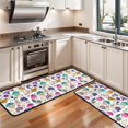 thumbnail image 3 of Kitchen Rugs Sets Of 2,Colorful Mushroom Cartoon White Pattern Anti Fatigue Kitchen Mat Rugs Non Slip Washable,Decorative Kitchen Floor Mats for Kitchen,Sink,Laundry,17"x47"+17"x47", 3 of 5