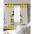 thumbnail image 4 of Yellow Bees Gnomes Blackout Curtains for Bedroom Living Room Darkening Curtains 63 Inches Long Farmhouse Spring Floral Checkered Window Curtain 2 Panels Set Window Treatment Grommet Drapes 42"x63", 4 of 9