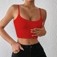 thumbnail image 5 of MIXUE Tank Top for Women Summer Solid Color Spring Sexy Crop Strap Inner Camisole Vest Outwear,Red,L, 5 of 5