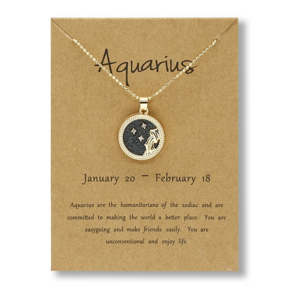 WREESH Chaîne de Pièces Dorée Jour et Nuit Collier des Douze Constellations Collier pour Couple