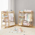 thumbnail image 5 of Bamboohomie Baby Closet Kids Wardrobe, 6-Shelf Kids Clothing Rack, Bamboo Baby Wardrobe, Natural, 5 of 9