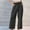 Black, variant on Women's Linen Pants Boho Chic Clothing Wide Leg Cotton Linen Baggy Wide High Waisted Beach Clothes Beach Vacation Casual Dress Pants Boho Pants Black S