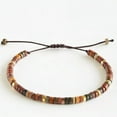 thumbnail image 4 of K-KED Minimalist 2x4mm Red Creek Jasper Stone Gemstone Dainty Bracelet Handmade, 4 of 8