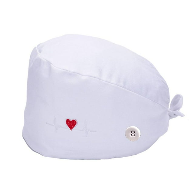 MesaSe Cotton Operating Hats Nurses Gourd-shaped Dull Polish Assorted Colors Buttons Christmas Day Bouffant Caps