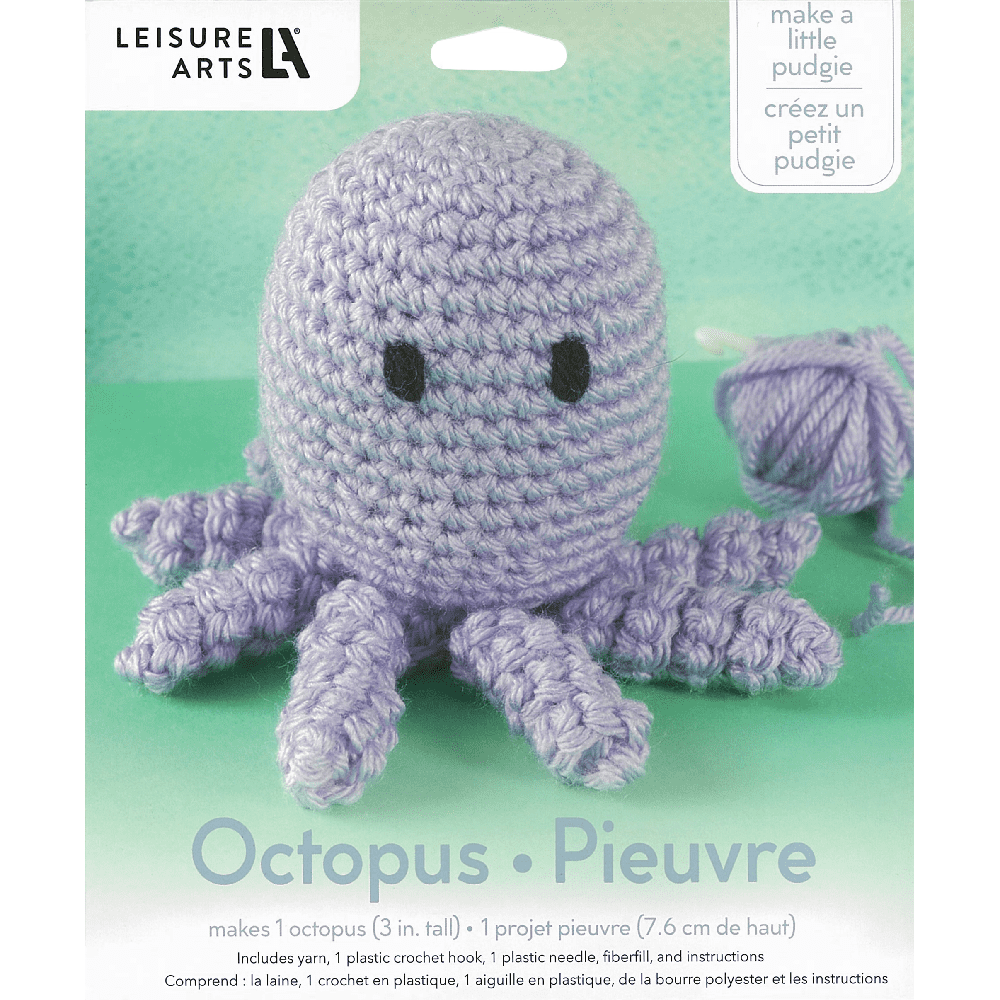 Leisure Arts Pudgies Animals Crochet Kit, Birdy, 3, Complete Crochet kit,  Learn to Crochet Animal Starter kit for All Ages, Includes Instructions,  DIY amigurumi Crochet Kits