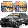 thumbnail image 1 of Fotbe Colorful Fishing Boats 2-Piece Car Windshield Sun Shade | Sun Blocker for Car Windshield | Foldable Automotive Interior Accessories for Sun Protection-Small, 1 of 6