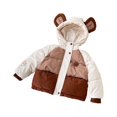 thumbnail image 2 of Hicidod Girls Winter Jacket Cute Bear Ears Hooded Warm Down Coats Fashion Solid Color Cotton Thicken Lightweight Outwear, 2 of 7