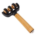 thumbnail image 4 of YAHHU Ergonomic Wooden 3‑Wheel Massage Roller with Spiky Balls, Handheld Handle, Portable Muscle Relief Tool, 4 of 9