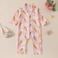 thumbnail image 2 of mgoYE Baby Girl Clothes 0-3 Months Baby Boy Girl Easter Outfit Button Romper One-Piece Jumpsuit Long Sleeve Sleeper Infant Sleepwear(Pink,12-18 Months), 2 of 9