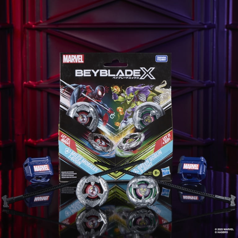 Beyblade X and Marvel Collab Miles Morales 1-60GN vs. Green Goblin