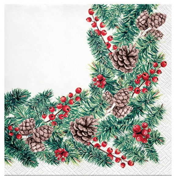 Keep Unique Christmas Decorative Disposable Paper Napkins, White Color, 20/Pack