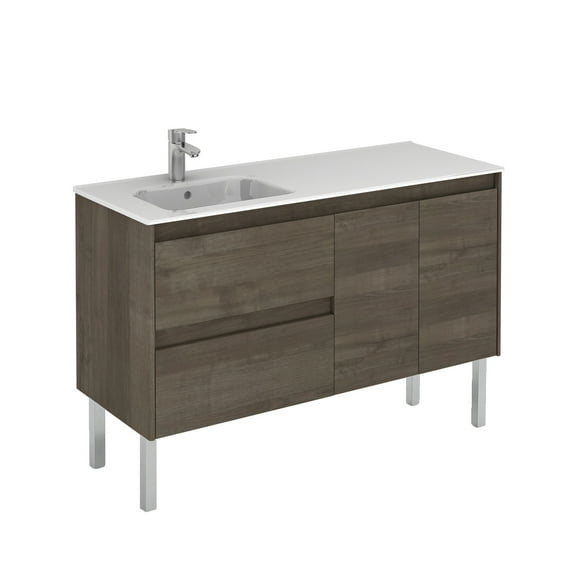 Ws Bath Collections Ambra 120Lf Ambra 48" Free Standing Single Basin Vanity Set - Wood