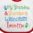 thumbnail image 4 of Inktastic Wisconsin Grandma Loves Me Boys or Girls Baby Bib, 4 of 4