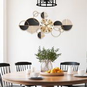 Large Wall Clock Battery Operated,Modern Silent Non-Ticking Metal Wall Art,Horizontal or Vertical Hanging for Living Room, Office, or Entryway (34)(34)