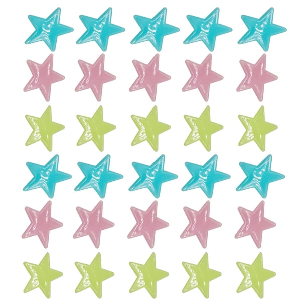 100 Uds. Pegatinas de estrellas coloridas pegatinas de pared que brillan pegatinas de pared de estrellas de plástico parche calcomanía Kits de decoración para fiestas color 3.8 CM 70 piezas Kearding HA004699-06