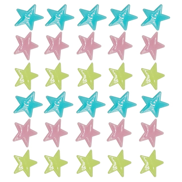 100 Uds. Pegatinas de estrellas coloridas pegatinas de pared que brillan pegatinas de pared de estrellas de plástico parche calcomanía Kits de decoración para fiestas color 3 cm 100 piezas Billuyoard HA004699-02