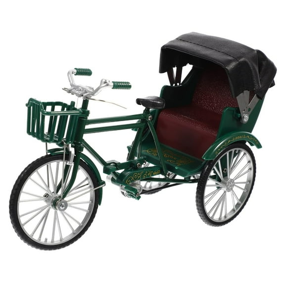 Antique Tricycle Replicas Metal Compact Rickshaw Model Decoration For Adults