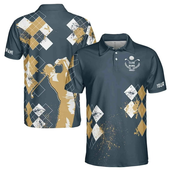 Personalized Name and Golf Club Funny Swing Golf Men 3D All Over Print Polo Shirt Size S-5XL