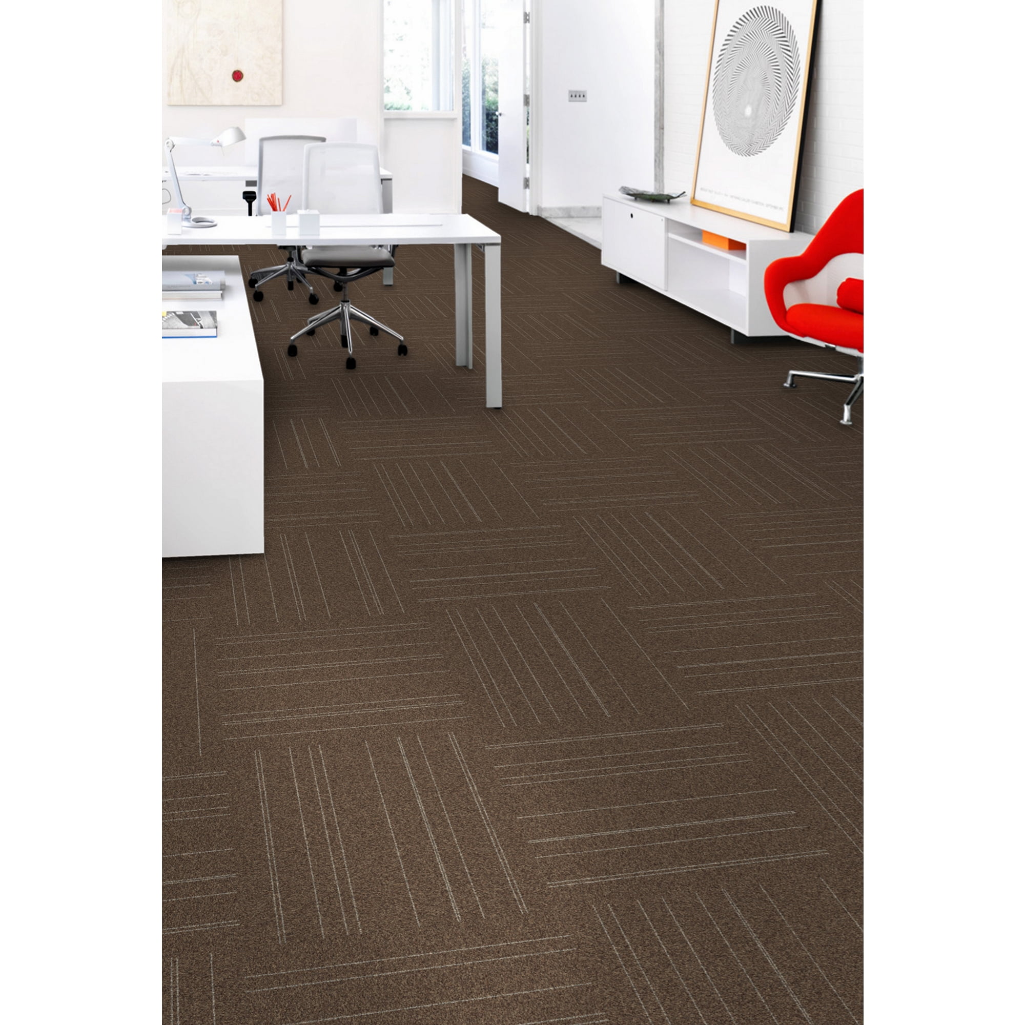 Mohawk Basics 24" x 24" Carpet Tile Sample with EnviroStrand™ PET Fiber in Earth Tone (1 piece)