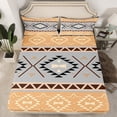 thumbnail image 2 of Homewish Tribal Aztec Adult Bed Sheets, Wheat Grey Triangle King Sheets, Vintage Western Bohemian Sheet Set, Breathable Home Decor, 4-Piece, 2 of 7