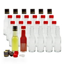 Cornucopia Brands 3oz Mini Hot Sauce Bottles (24-Pack); Little Sauce Bottles w/Red Caps, Dripper Inserts, and Black Shrink Bands