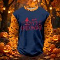 thumbnail image 2 of Yuncity Kids T-Shirts Boys Girls Halloween Letter Graphic Print Raglan Long Sleeve Tees Fall Casual Outdoor Holiday Tops Size 6-7 Years, 2 of 4