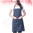 STOBOK Blue Hanging Jean Apron with Pockets Adjustable Neck Strap for ...