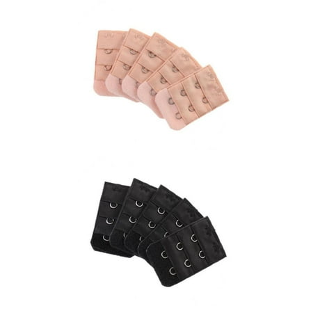 10pcs Bra Extensor Extensions Bra Clip Fastener Adjustable Bra Hollow - 10pcs black and Beige