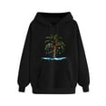 thumbnail image 4 of Christmas Hoodie for Women Trendy Winter Xmas Tree Sweatshirt Loose Vintage Holiday Top Vacation Long Sleeve Funny Tops Casual Pullover, 4 of 4