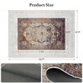 thumbnail image 3 of Washable Area Rugs 8x10 ft, Non-Slip Large Soft Vintage Carpet for Living Room Bedroom, Retro Floral Rug for Indoor Floor, Pet-Friendly Low Pile Accent Rug, 3 of 8