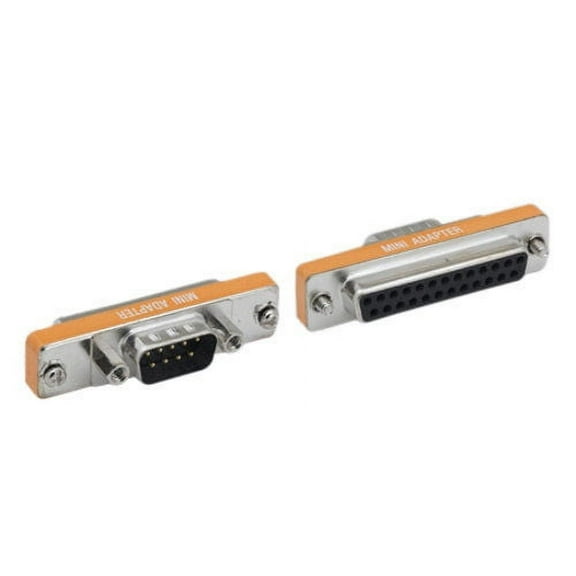 Kentek Mini DB9 Male to DB25 Female, Male to Female M/F Serial AT Modem Mini Adapter Gender Changer Coupler RS-232