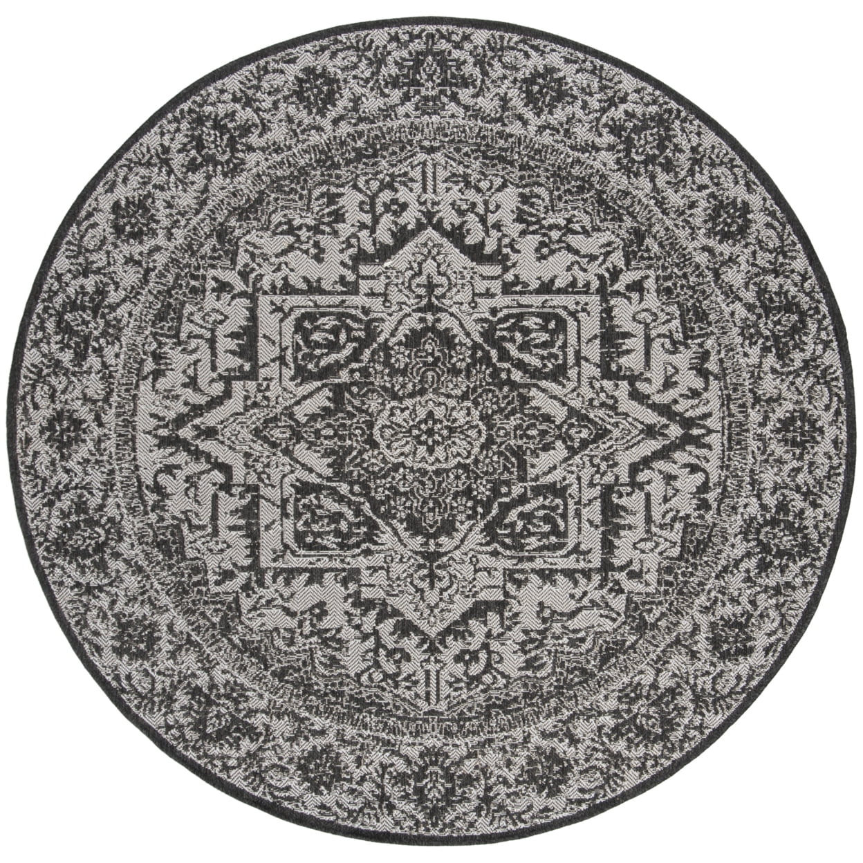 SAFAVIEH Beach House Orville Indoor/Outdoor Area Rug Light Grey/Charcoal, 5'3" x 7'6"