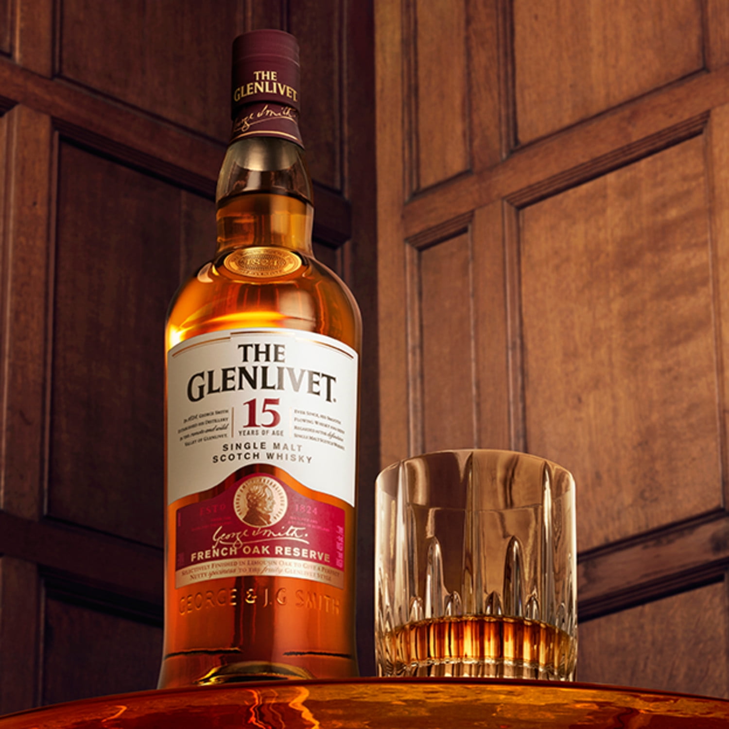 The Glenlivet 15 Year Old Single Malt Scotch Whisky, 750 ml Bottle