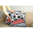 thumbnail image 3 of Ambesonne Sports Throw Pillow Cover 2 Pack, Grungy Football Pop Art, 20", Blue Black Red, 3 of 6